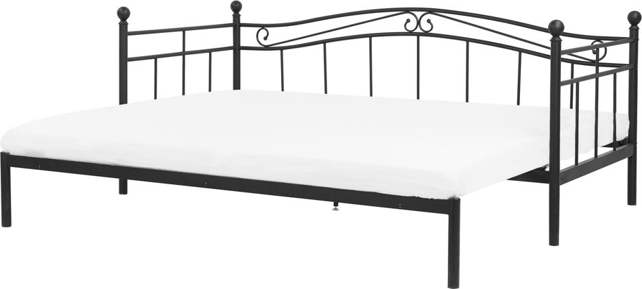 Beliani Łóżko wysuwane metalowe 90 x 200 cm czarne TULLE