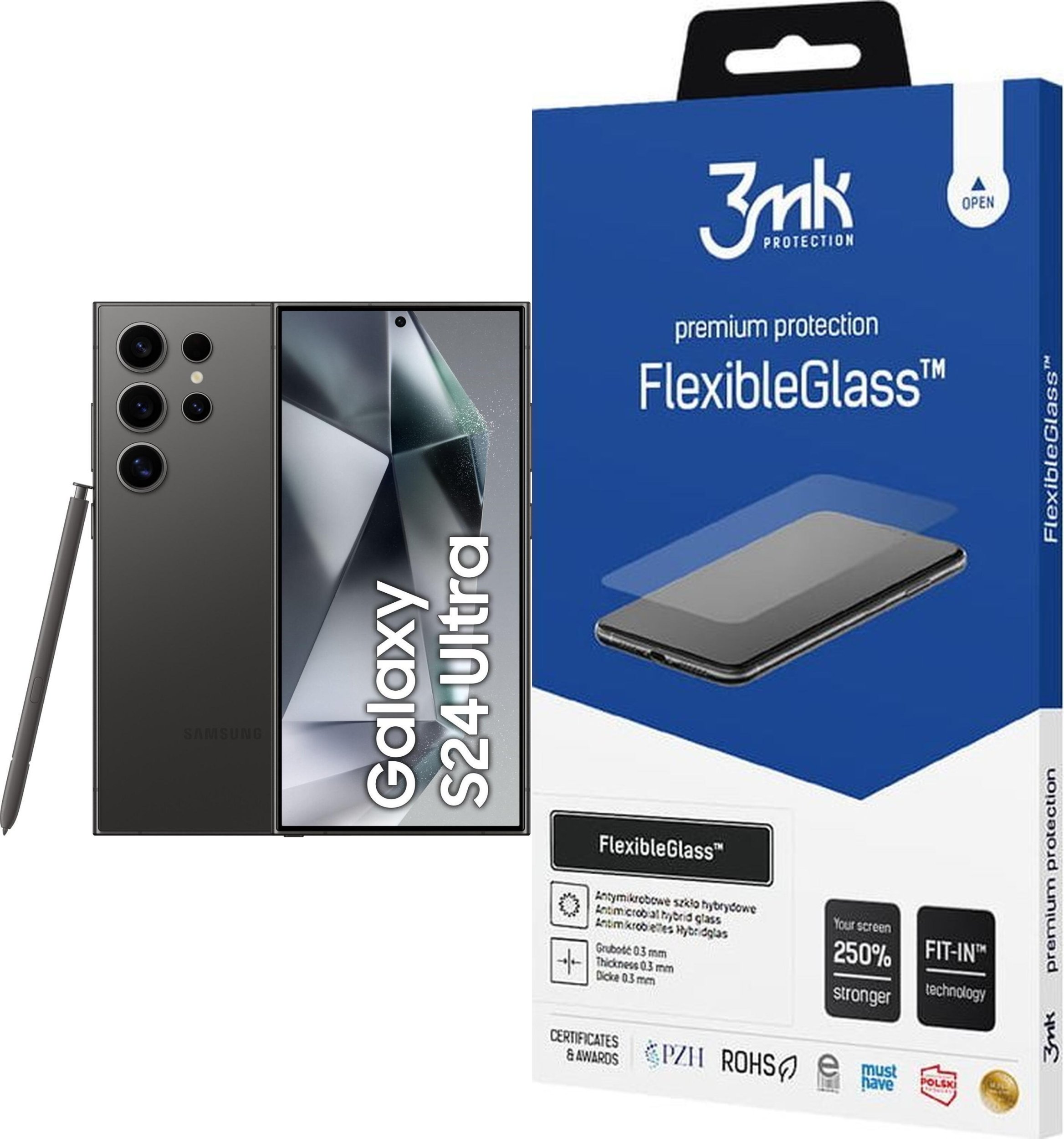 Smartfon Samsung Galaxy S24 Ultra 5G 12/512GB Czarny (SM-S928BZK) + FlexibleGlass