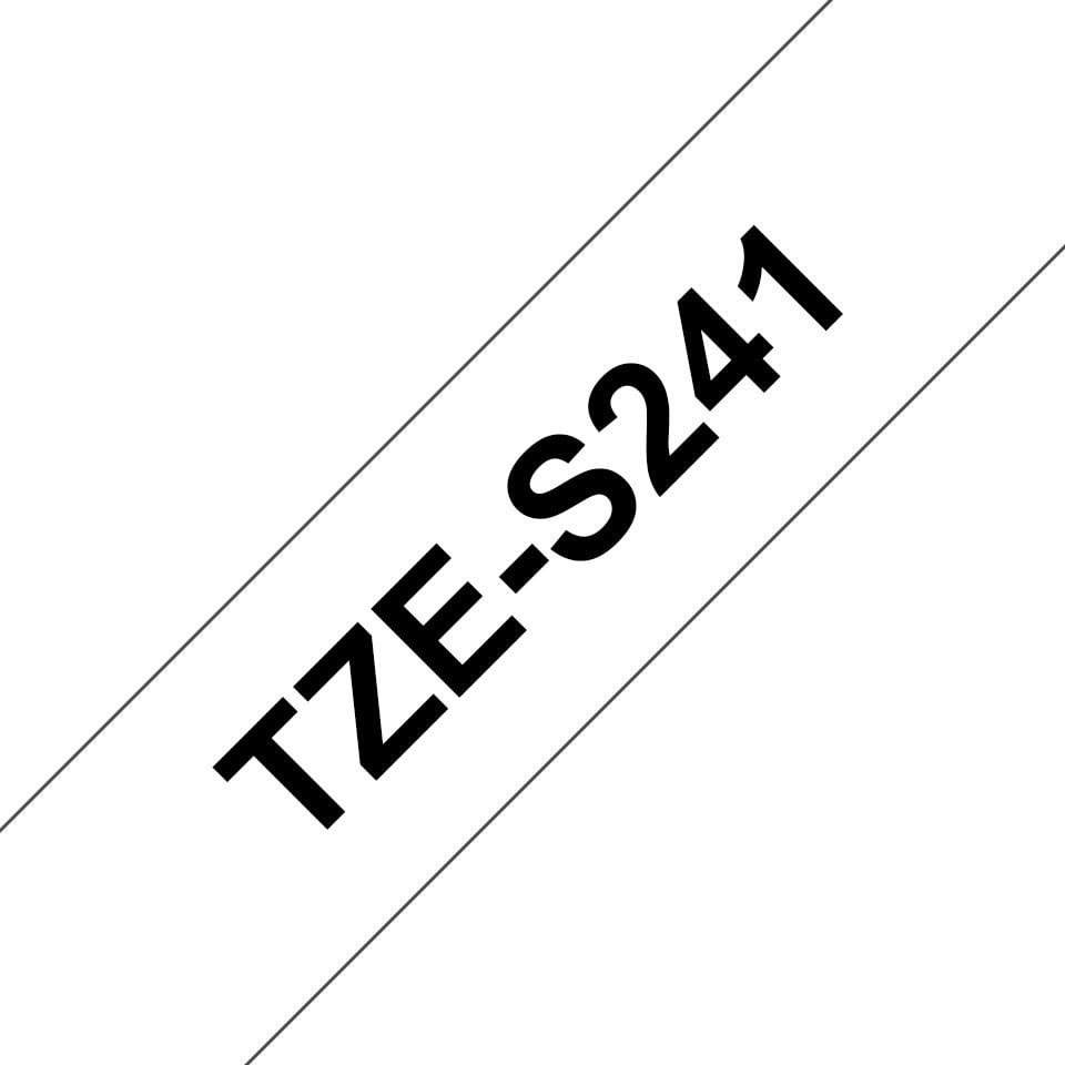 Brother Brother | TZe-S241 Strong Adhesive Laminated Tape | Juodas on Baltas | TZe | 8 m | 1.8 cm