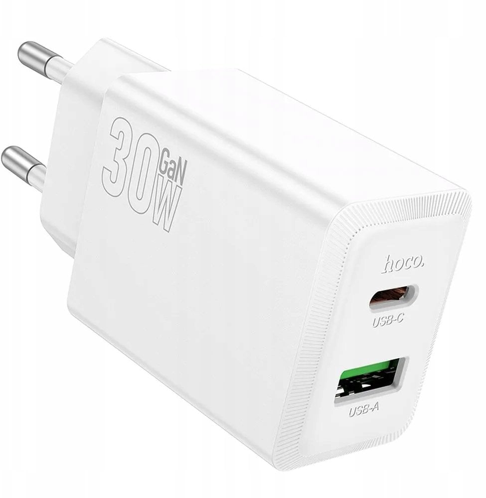 Ładowarka Hoco Ładowarka sieciowa do telefonu USB A + USB C QC3.0 PD AFC 3A 30W N71 biała