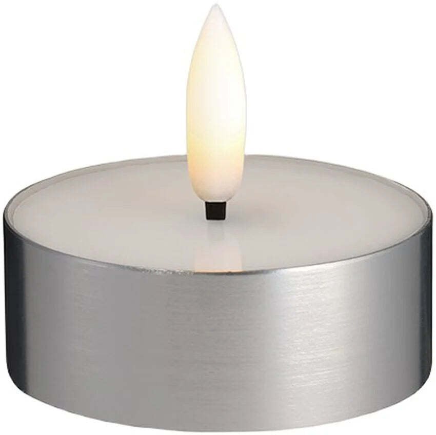 Moods & More MM LED Melted tealight, Metal silver finish, 63x25 mm