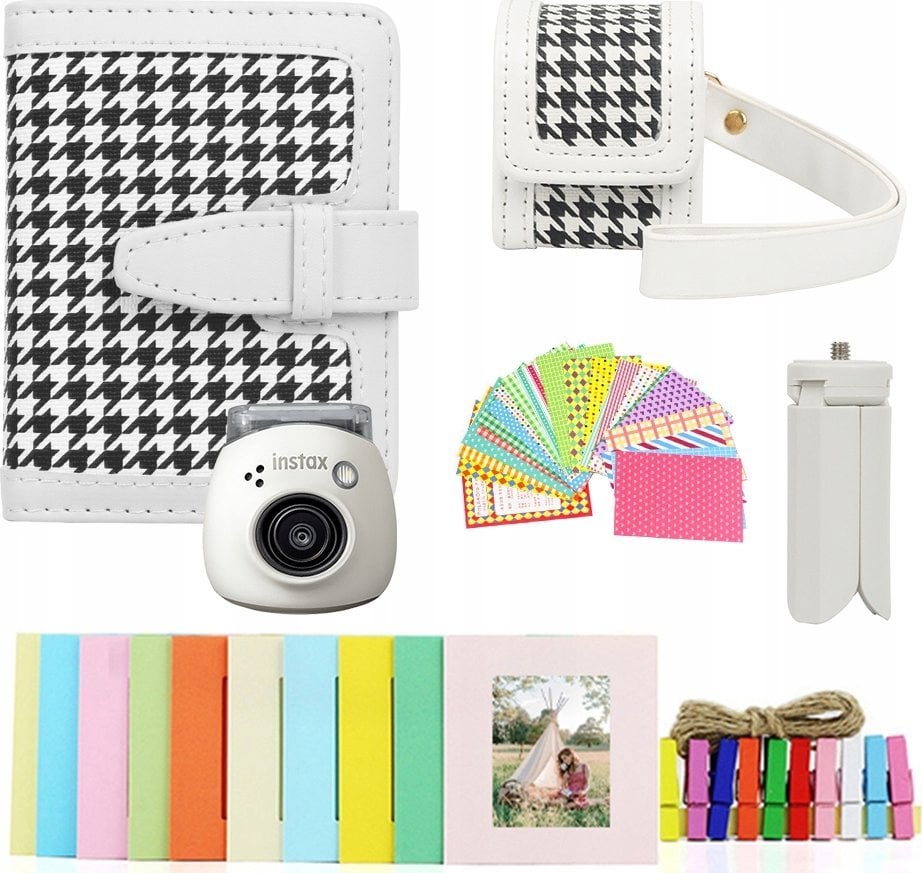 LoveInstant Zestaw 5w1 Akcesoria Etui Album Naklejki Ramki Statyw Do Fuji Instax Pal / Biały