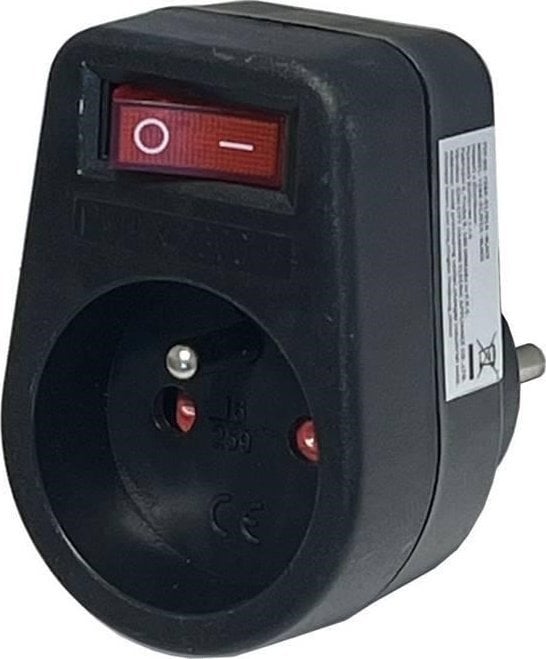 Konnoc DX-FZBK-01/01A rozbočka 1x zásuvka s vypínačem černá