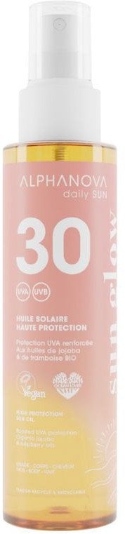 Alphanova Daily Sun, Glow, olejek do opalania SPF30, 125 ml