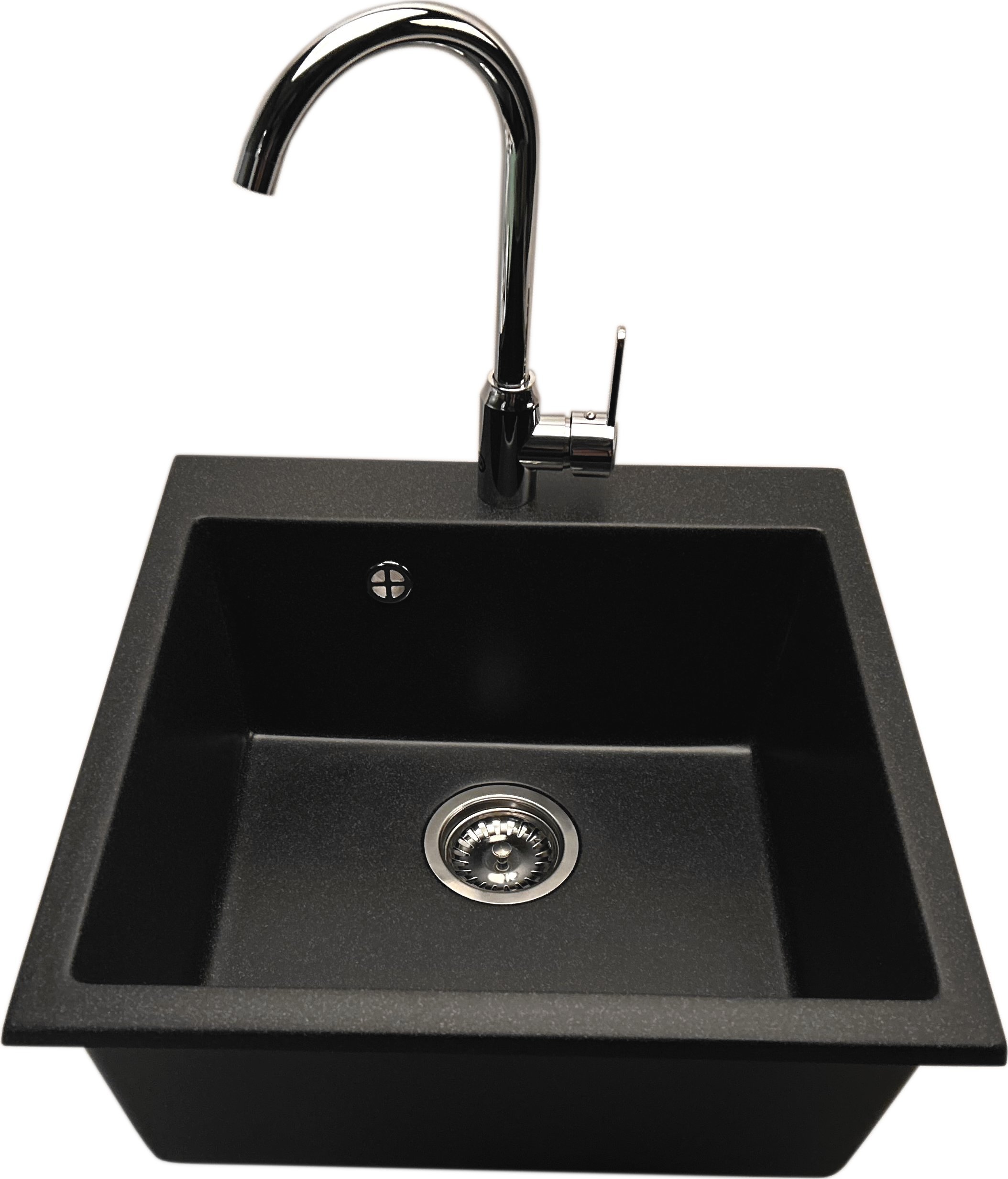 Zlewozmywak PREHNIT Zlewozmywak jednokomorowy FORTINA grafit + bateria PIRI