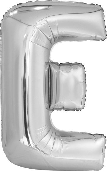 Balon foliowy litera E srebrna 56,5x86cm