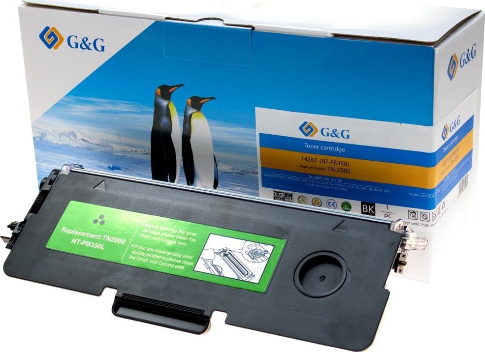 Toner G&G G&G kompatybilny toner z Brother TN2000, TN350, TN2075, TN2025, TN2050, NT-PB350, black, 2500s