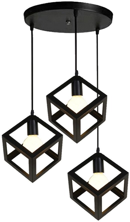 Lampa sufitowa metalowa loft sześcian wisząca AT14-3SZ-Black