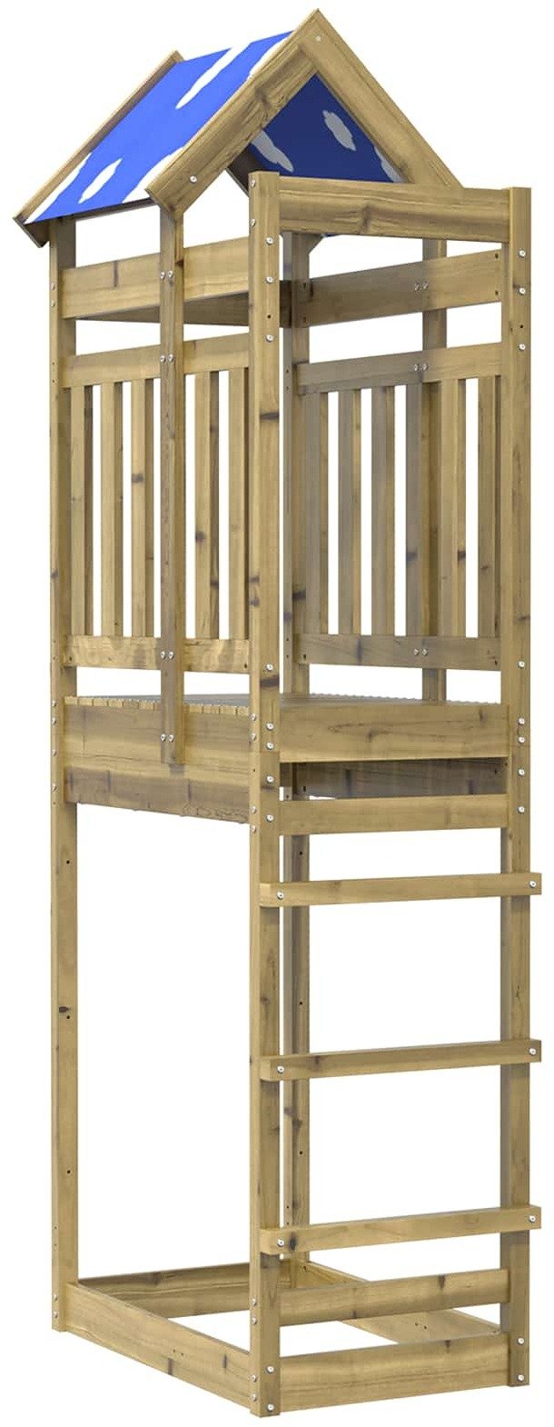 vidaXL Wieża zabaw Brązowy 52,5 x 85 x 239 cm Lite drewno impregnowane