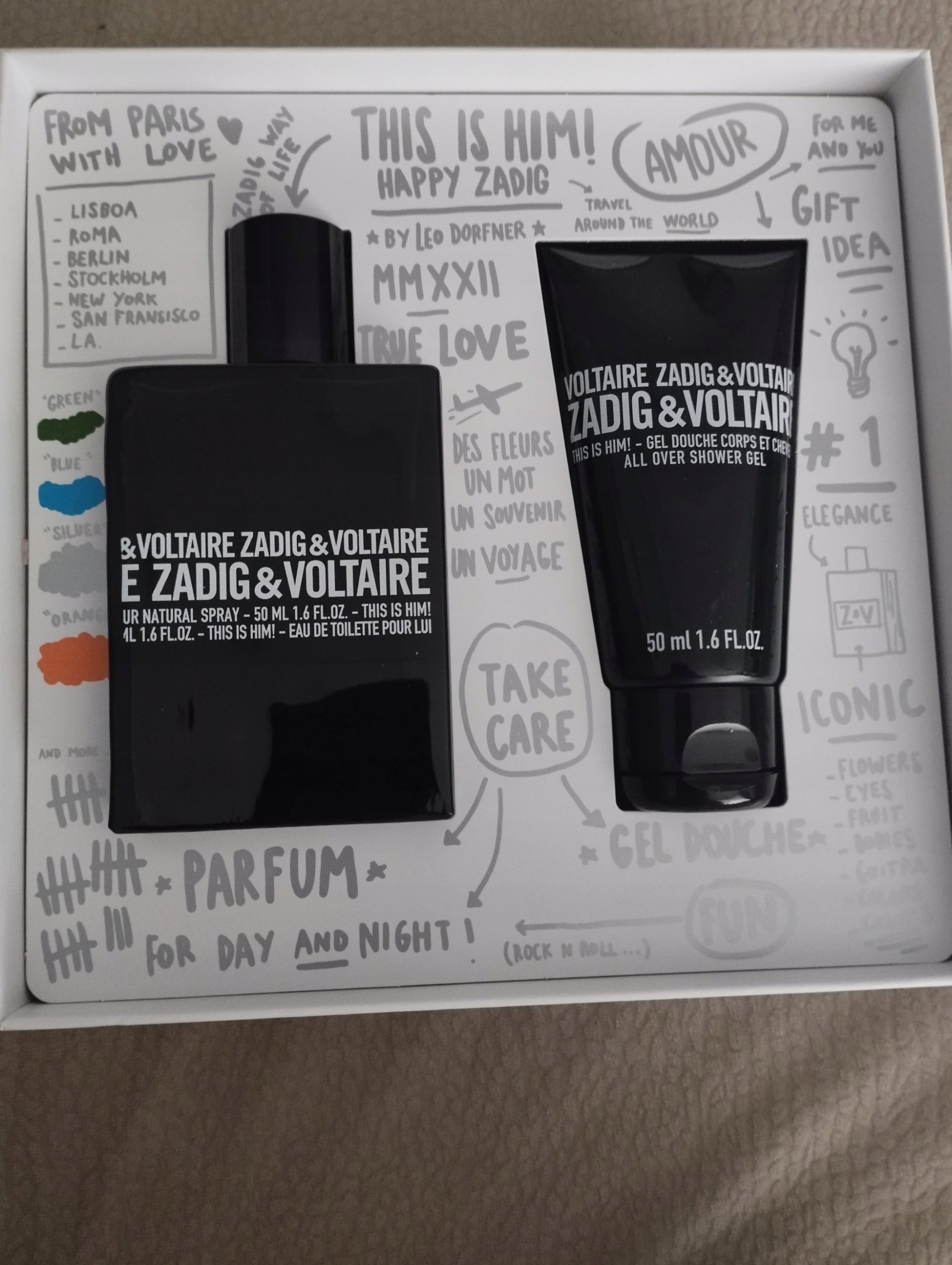 zadig & voltaire Set Zadig & Voltaire: This Is Him, Eau De Toilette, For Men, 50 ml + This Is Him, Shower Gel, For All Skin Types, 50 ml For Men