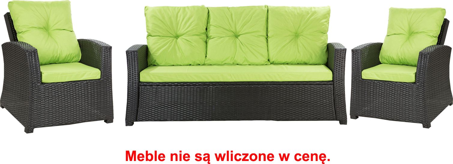 Setgarden Zestaw poduszek na meble ogrodowe rattanowe dla 5 osób rozmiar 168/52