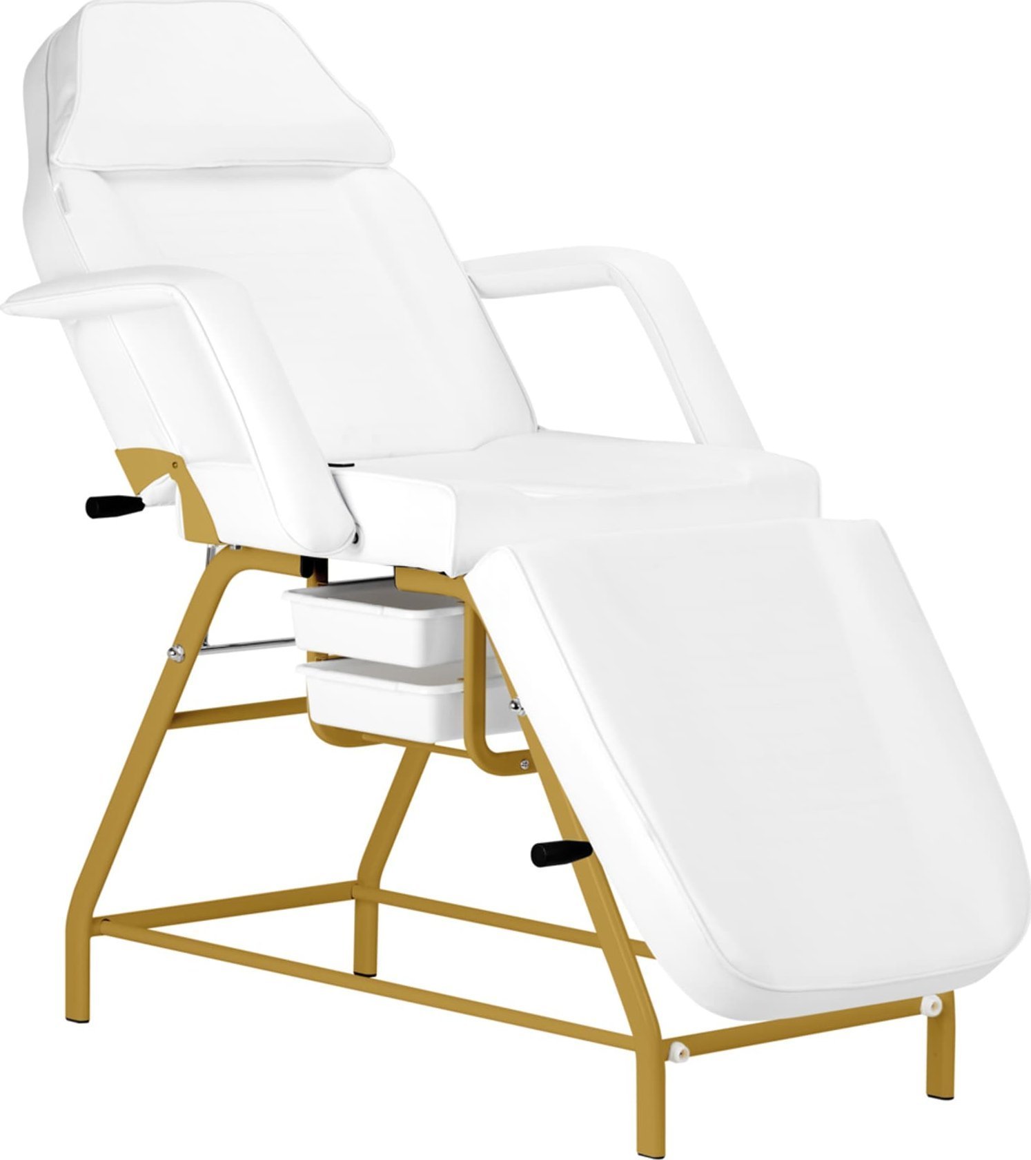 Activeshop Fotel kosmetyczny 557G z kuwetami złoto biały
