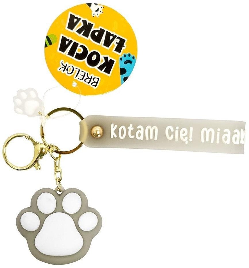 Brelok kocia łapka szary