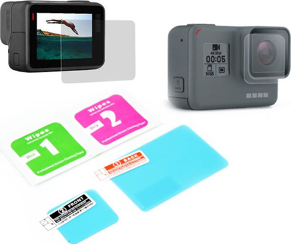 Xrec Zestaw 2w1 Osłona na Obiektyw + Ekran LCD do GoPro HERO 7 6 5 BLACK