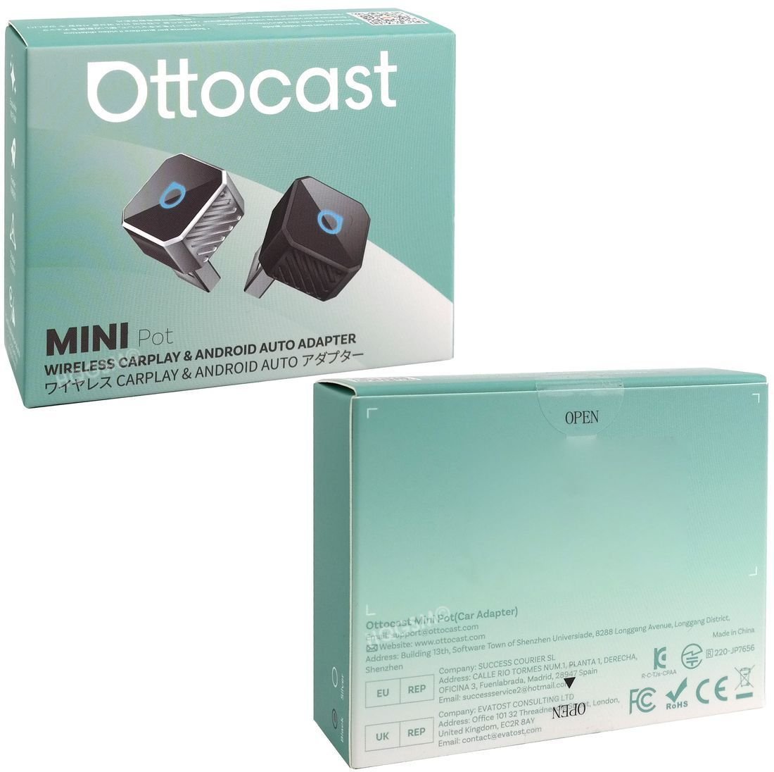 Transmiter FM Ottocast Bezprzewodowy Adapter samochodowy Mini Cube T3 czarny