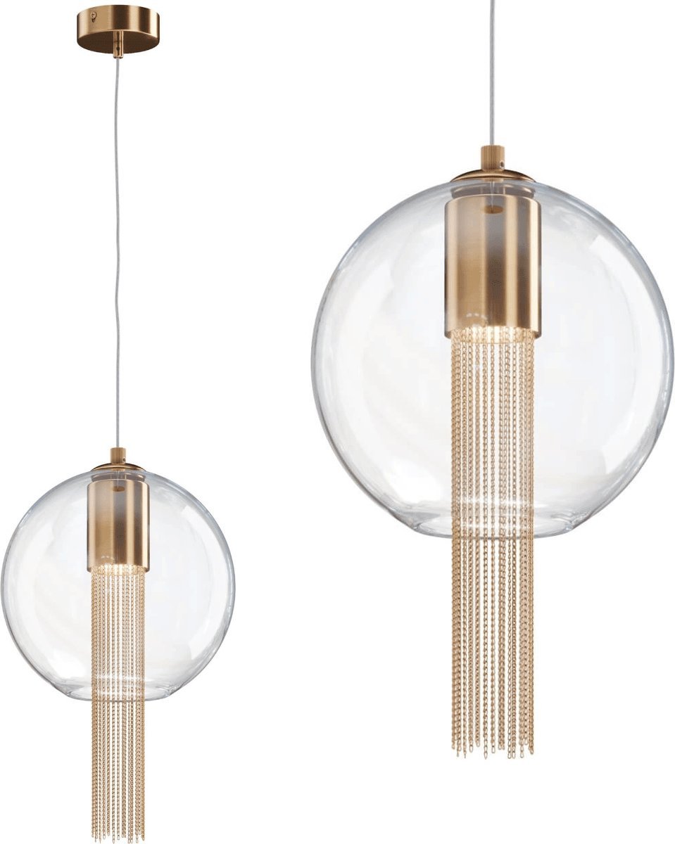 Lampa wisząca Maytoni Kulista lampa wisząca Flusso P095PL-01BZ szklana przeźroczysta