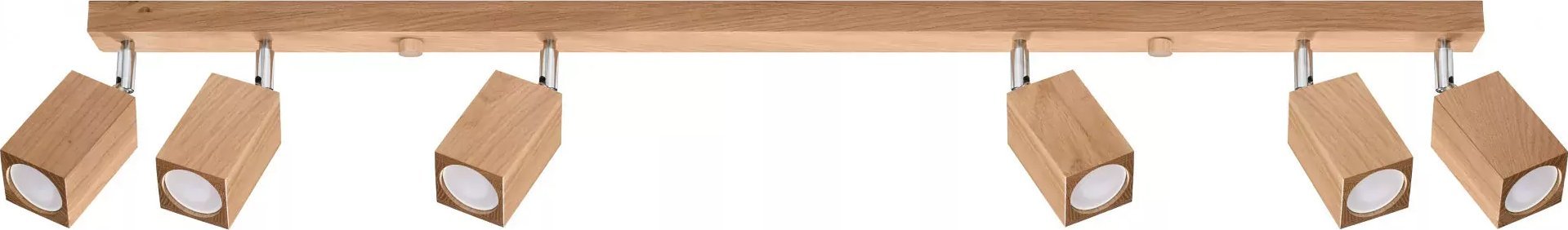 Lampa sufitowa Lumes Drewniany plafon z 6 reflektorami - S483-Kerbi