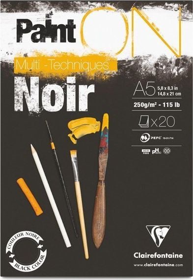 Clairefontaine Blok do malowania A5 20k czarny