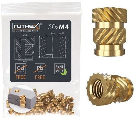 Ruthex M4 srieginis įdėklas – Rx-M4x8.1 - 50 vnt