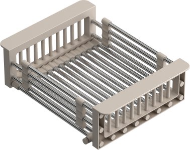 Steiner Koszyk stalowy do zlewozmywaka regulowany stal + beżowe uchwyty