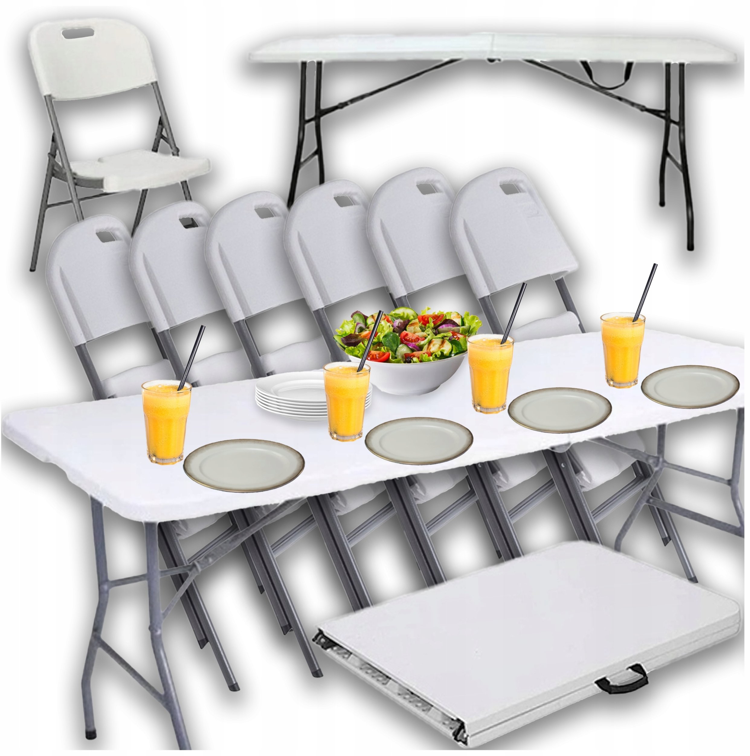 Hitbaits STÓŁ Cateringowy 240CM 6 Krzesła KANZA