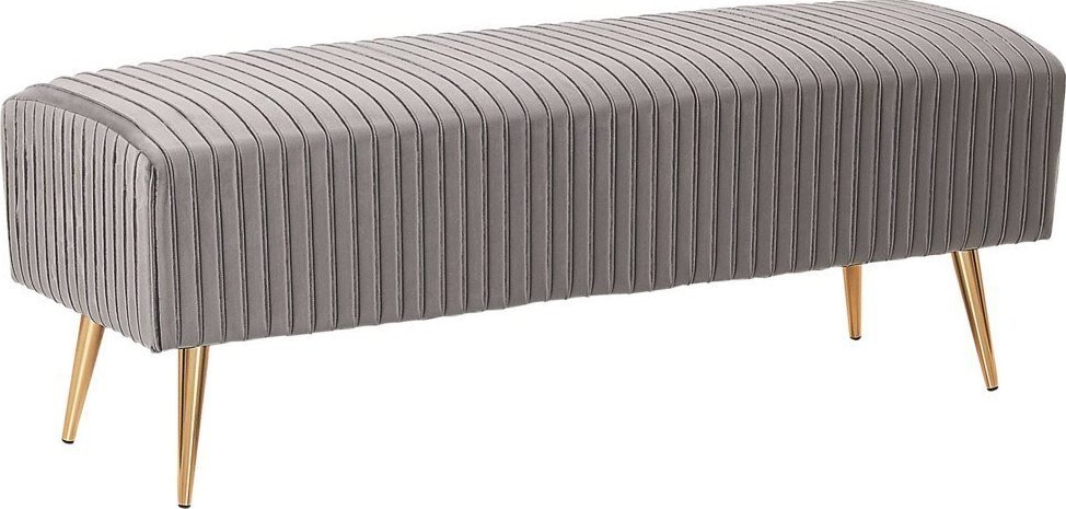 Beliani Ławka do sypialni welurowa szara PATERSON!