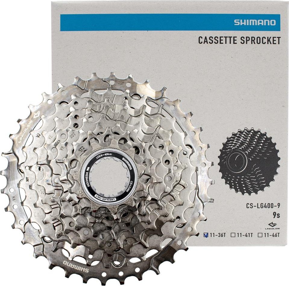 Shimano Kaseta Shimano Cues CS-LG400, 9-rz, 11-36, Linkglide, grafitowa