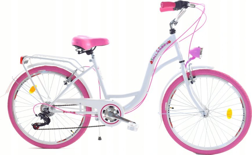 Dallas Bike Rower Dallas City Junior 24" 6spd - biały z różem