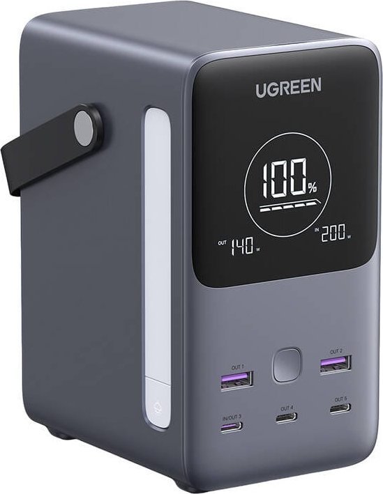 Ugreen Powerbank 48000mAh Ugreen PB770, 2x USB + 4x USB-C, 300W (szary)