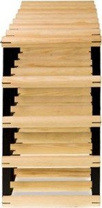 Wamar-Sosenka Regał na wino Stojak na 28 Butelek Szklanych/ PET RW-8/ 7x4 Surowy Naturalny Metal + Drewno RW-8-7x4-28