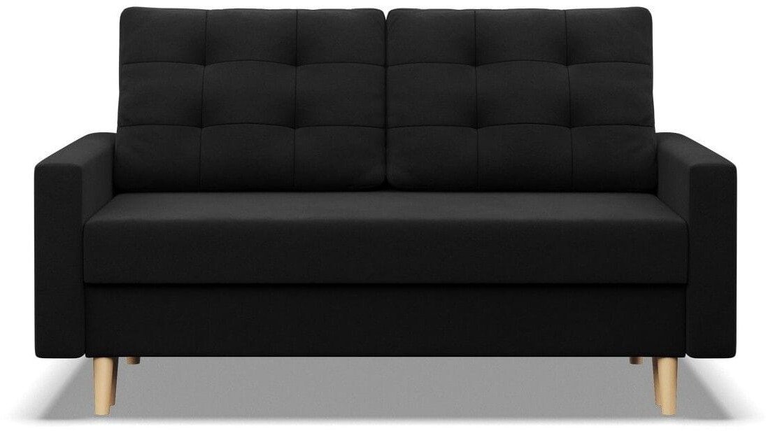 Sofa rozkładana, MILO, Mikrofaza, 152x92x92 cm, czarny