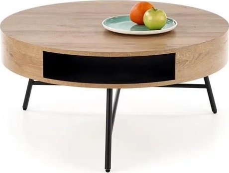 Halmar Stolik kawowy CAMILA 80x80 dąb/czarny HALMAR