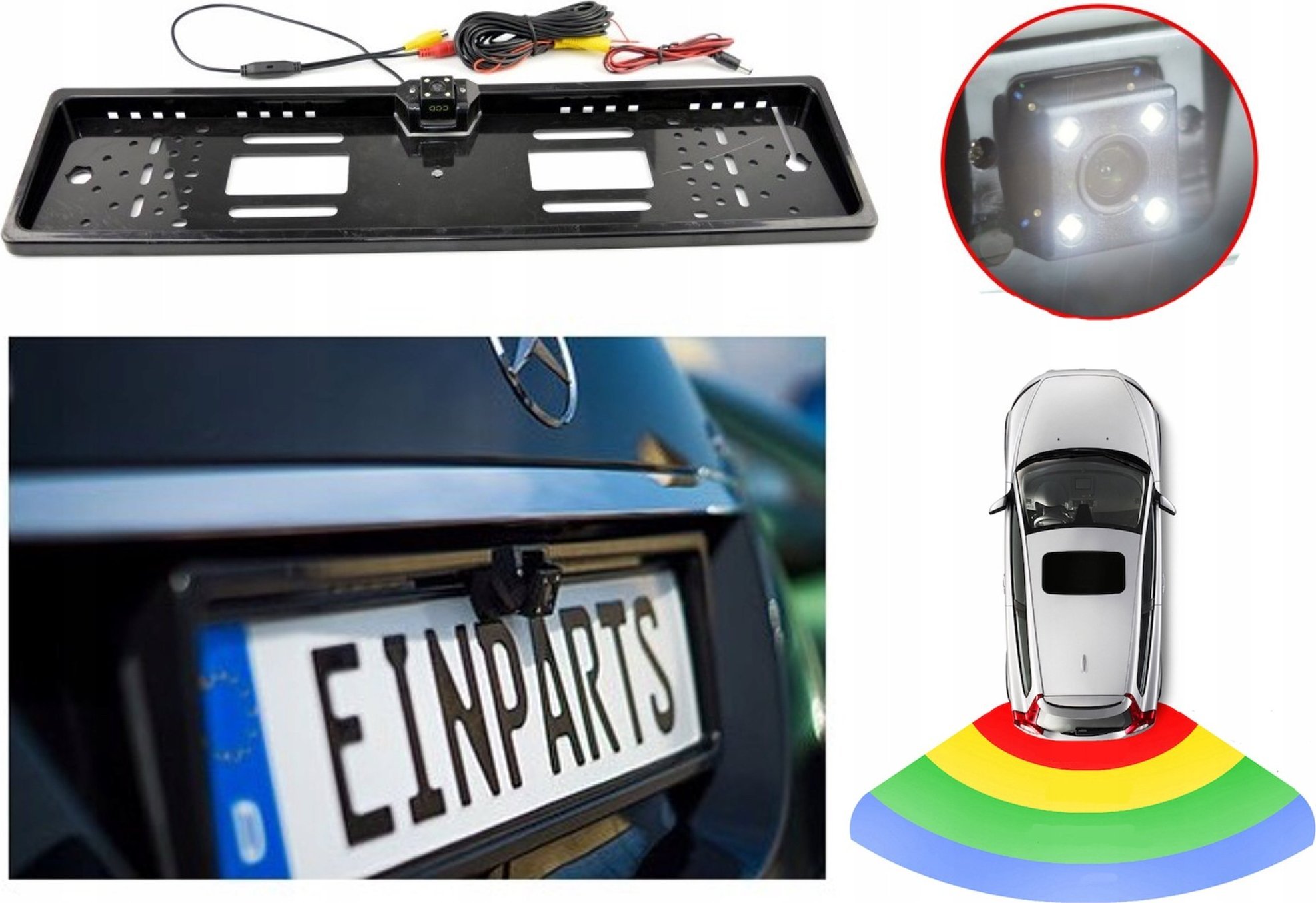 Einparts Automotive Kamera cofania ramka tablicy rejestracyjnej