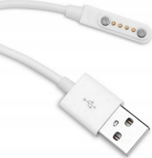 QIKtech KABEL USB ŁADUJĄCY ŁADOWARKA ZEGARKA SMARTWATCH GARETT KIDS XD 4PIN MAGNES (biały)