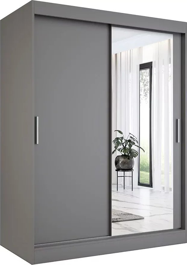 Elior Antracytowa szafa przesuwna 150 cm - Palmira 4X