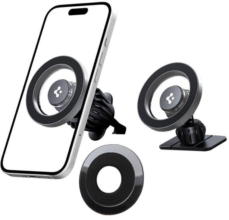 UCHWYT SAMOCHODOWY MAGSAFE SPIGEN DO TELEFONU, na Kratkę, na Deskę, Srebrny