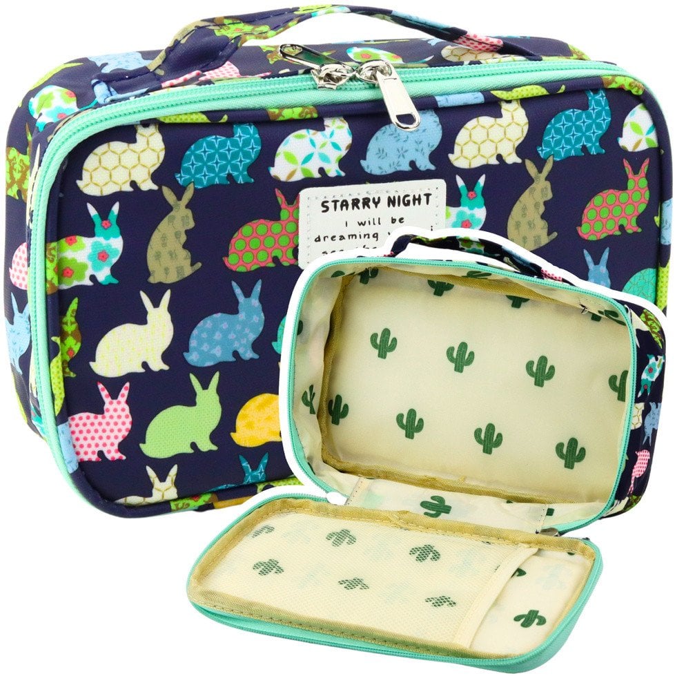 Piórnik Szkolny Organizer Pojemny Dodatkowa Kieszonka Granatowy 21,5cm LEAN