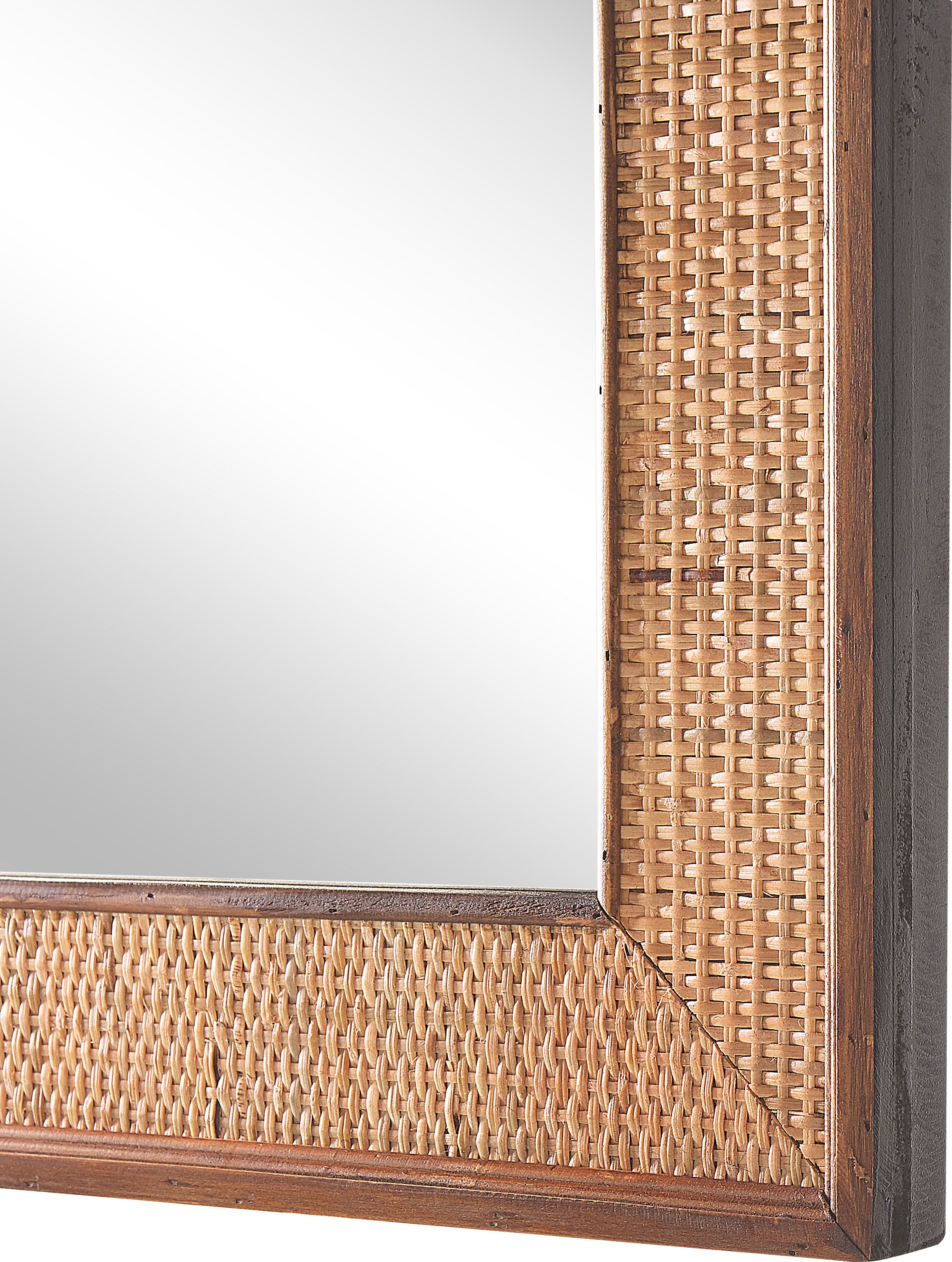 Beliani Lustro ścienne 54 x 74 cm jasne drewno IGUALA