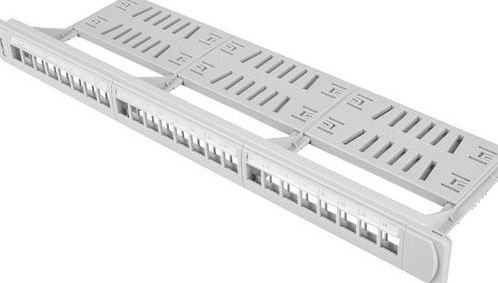 Lanberg Patch panel 1U 19" Pusty 24x slot keystone Szary (PPKS-1124-S)