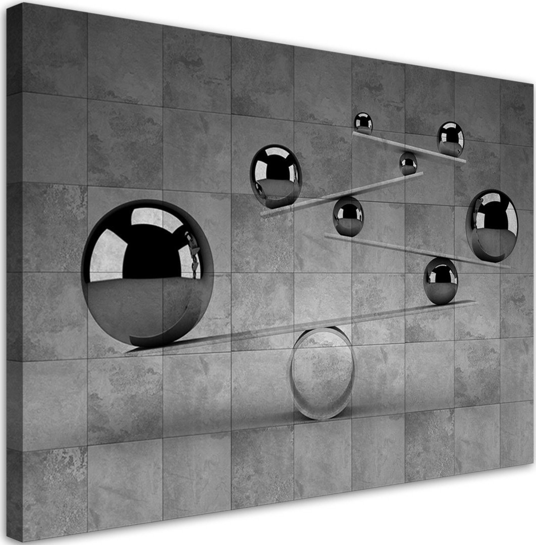 Feeby Obraz na płótnie, Srebrne kule 3D - 120x80