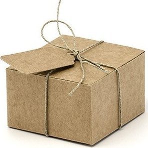 PartyDeco Pudełka na prezent ślubny boho kraftowe 10szt