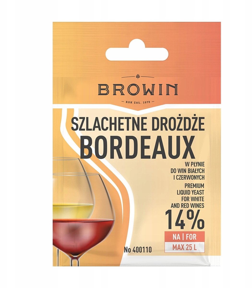 DROŻDŻE SZLACHETNE PŁYNNE WINNE DO WINA BORDEAUX 20ML MIX wino BORDEAUX