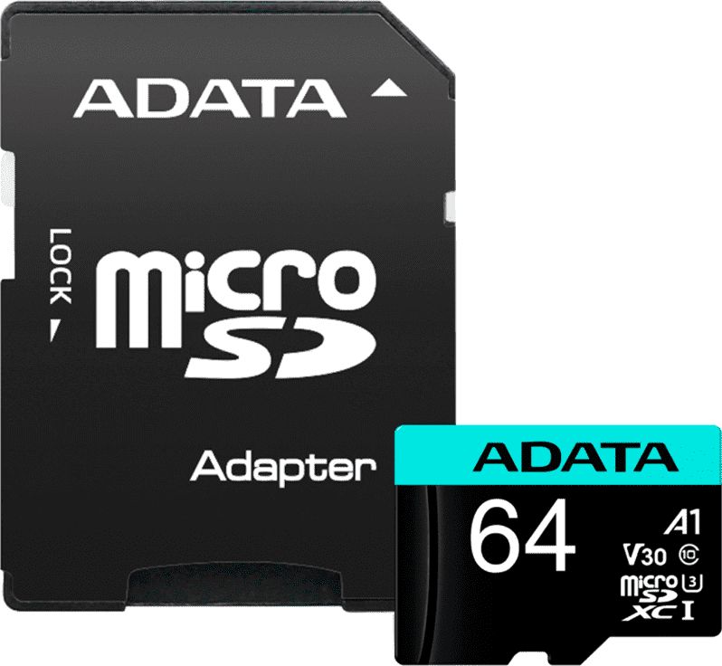 Karta ADATA Premier Pro MicroSDXC 64 GB Class 10 UHS-I/U3 A2 V30 (AUSDX64GUI3V30SA2-RA1)
