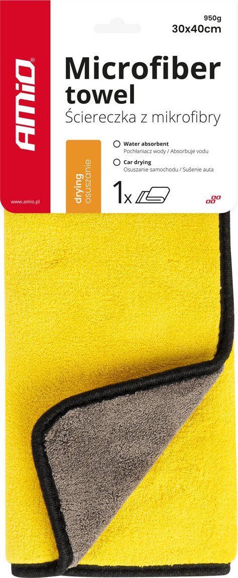 AMiO Mikrofibra ręcznik do osuszania samochodu auta 60x40 cm amio-03756