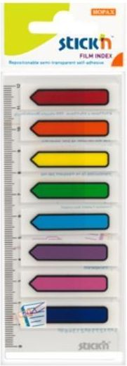 Stickn Zakładki indeks. samoprz. mix 8 kol. neon strzałki (155310)