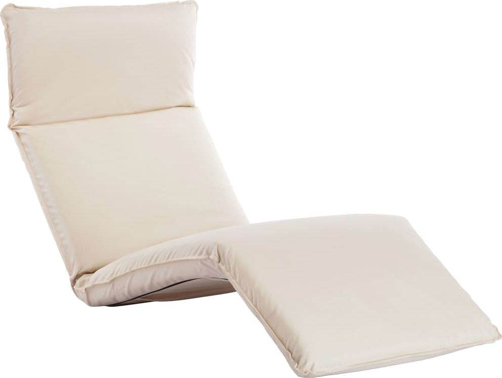 vidaXL Składany leżak obity tkaniną Oxford, kremowy