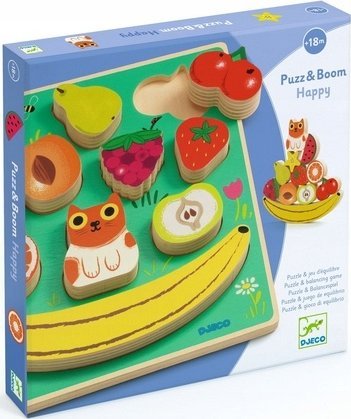 Djeco Drewniana układanka – Gra balansująca – Owoce