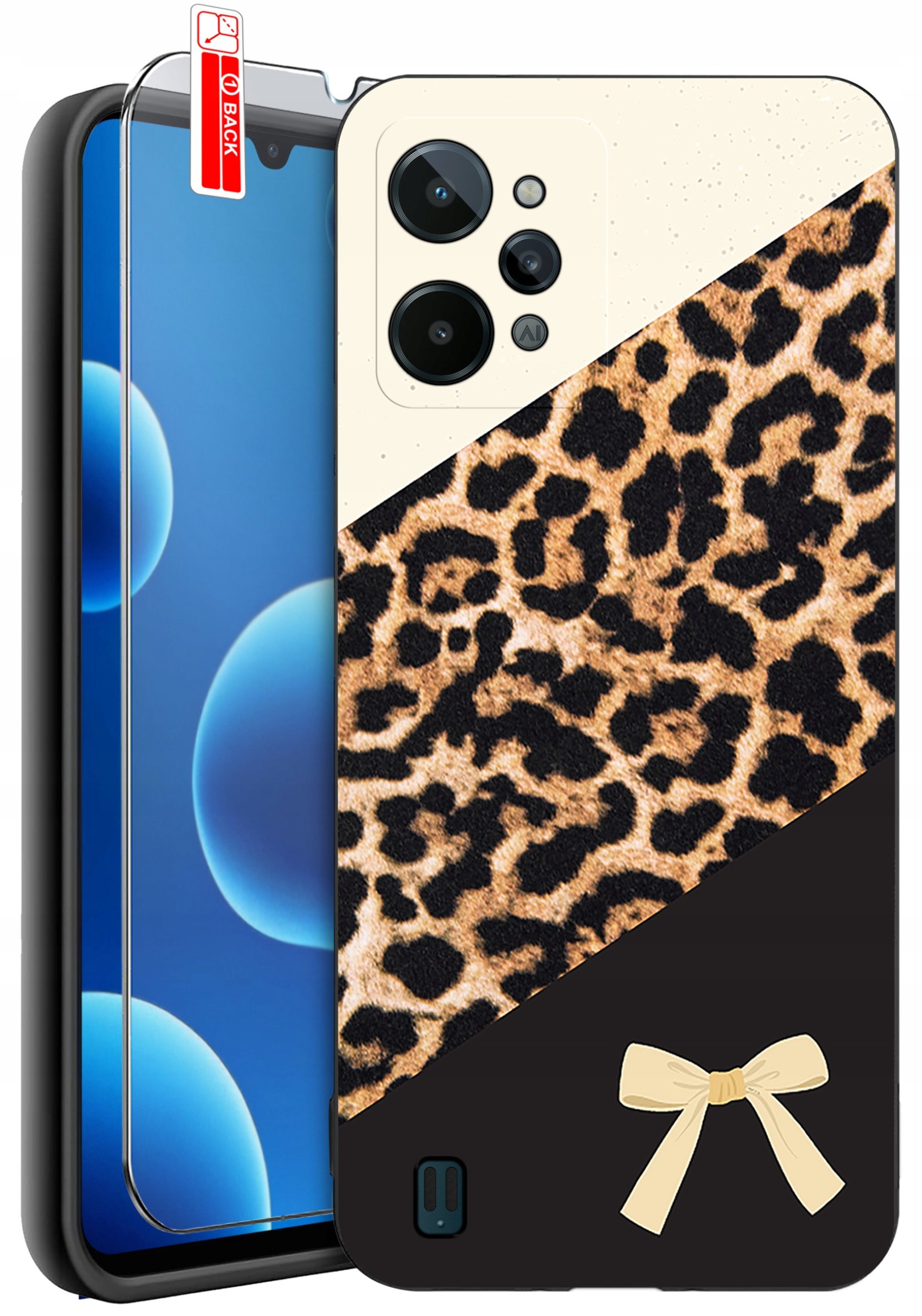 ETUI do Realme C31| WZORY | SILIKONOWE MATT CASE + SZKŁO 9H