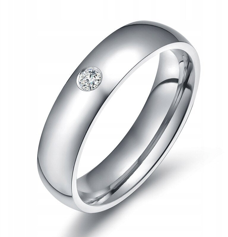 SREBRNY PIERŚCIONEK OBRĄCZKA ŚLUBNA STAL 316L r.25