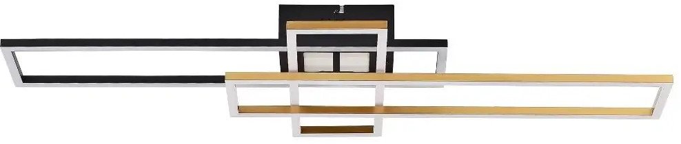 Geometryczny plafon LUMENZ MS243 LED 55W 3000-6000K kwadrat czarny złoty